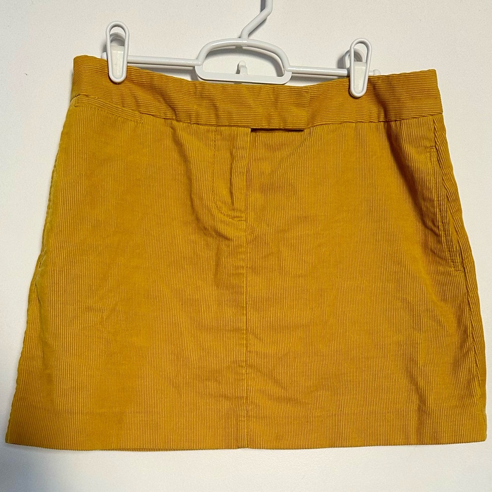 Yellow J.Crew Corduroy Miniskirt